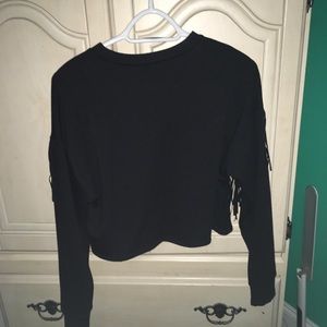 Charlotte Rousse S black top with fringe